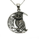 【送料無料】アクセサリー ネックレス スターリングシルバーフクロウムーンリサパーカーペンダントネックレスargento sterling 925 gufo luna pentagramma collana con ciondolo a forma di stella lisa pa