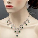 【送料無料】アクセサリー ネックレス ホワイトグリーンキュービックジルコンネックレスイヤリングplaccato oro bianco verde zircone cubico collana orecchini