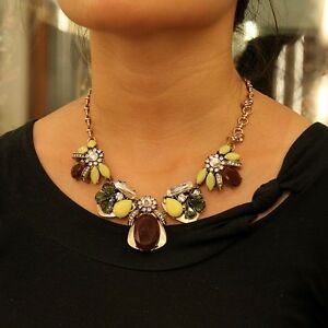 【送料無料】アクセサリー　ネックレス　ネックレスブラウンオリジナルモダンcollana ape marrone giallo verde cristallo moderno originale sera matrimonio jcr
