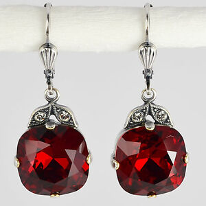 【送料無料】アクセサリー　ネックレス　イヤリングスワロフスキークリスタルシルバーボールサイアムレッドgrevenkmper orecchini cristallo swarovski argento sfera circa 12 mm rosso siam(4)