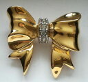 【送料無料】アクセサリー ネックレス ビンテージブローチオートクチュールbijou vintage broche dore brooch noeud nina ricci haute couture cristaux