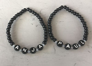 アクセサリー　ネックレス　パートナーカフブレスレットビーズブレスレットカスタム2x diy bracciale partner bracciale perle bracciale con nome desiderio personalizzato 6