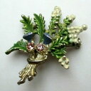 【送料無料】アクセサリー　ネックレス　アルジェントビンテージローズbroche couleur argent bouquet de fleurs maill cristaux rose bijou vintage 5261