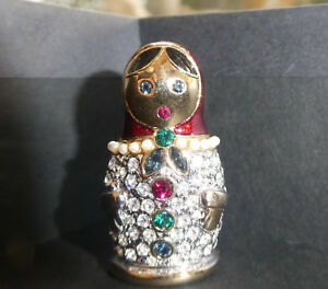 【送料無料】アクセサリー ネックレス ロシアメタルドールヌフbroche femme russe ou matriochka email et strass sur metal dore neuf