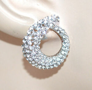 【送料無料】アクセサリー　ネックレス　イヤリングラインストーンシルバースネークローブボタンorecch..