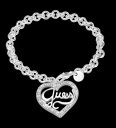 【送料無料】アクセサリー　ネックレス　カフブレスレットシルバーラインストーンシルバースターリングシルバーguess bracciale cuore love bracciale silver argento strass 925 sterling argento