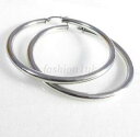 【送料無料】アクセサリー ネックレス クラシックフープイヤリングbig heavy classico orecchini a cerchio placcato in oro bianco donna ragazza 64mm uk