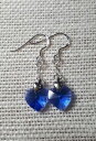 【送料無料】アクセサリー ネックレス イヤリングハートドロップスワロフスキークリスタルハンドメイドorecchini donna shiny blue heart gocce swarovski crystal silver fqli fatto a mano