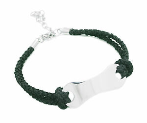 【送料無料】アクセサリー　ネックレス　カスタムブレスレットステンレスcon incisione personalizzata id bracciale pizzo nero acciaio inox regalo uk