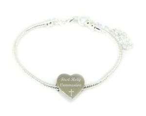 ̵ۥ꡼ͥå쥹ϡȥ֥쥹åsanabelle prima comunione personalizzato inciso cuore bracciale con charm