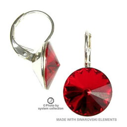 【送料無料】アクセサリー　ネックレス　スワロフスキーエレメントカラーサイアムイヤリング12 mm orecchini con swarovski elements colore siam, rosso