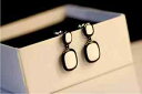 【送料無料】アクセサリー ネックレス イヤリングネイルスモールペンダントシルバークラスレトロorecchini chiodo piccolo pendente argentato piazza nero bianco class retr bb 10