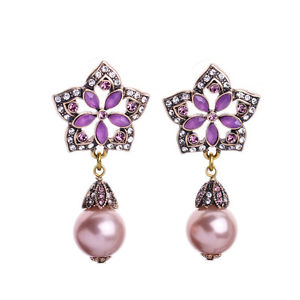 【送料無料】アクセサリー ネックレス メッキピンピンククローバーペルラスレトロイヤリングorecchini a perno dorato pav trifoglio rosa perla class retr a14