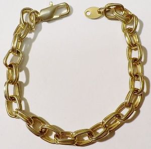 【送料無料】アクセサリー　ネックレス　ブレスレットレトログルメダブルポリbracelet bijou rtro maillons gourmette double couleur or poli brillant * 4503