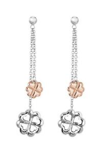 ̵ۥ꡼ͥå쥹󥰥륯Сڥȥԥ󥯥ɥ2jewels orecchini donna 261127 quadrifogli acciaio due pendenti oro rosa lunghi