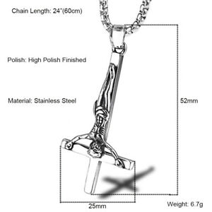 【送料無料】アクセサリー　ネックレス　トレーラーステンレススチールクロスイエスチェーンルシファーサタンrimorchio in acciaio inox croce ges anticristo incl catena 60cm lucifero satana 666