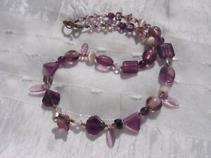 ̵ۥ꡼ͥå쥹ꥢåȥǥꥫƥåcollier mauve 45cm verre boheme lamp...