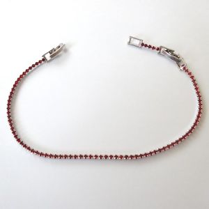 【送料無料】アクセサリー　ネックレス　テニスブレスレットルビーシルバーカラーbracciale te