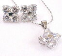 【送料無料】アクセサリー ネックレス イヤリングネックレスメッキホワイトセットクリアset orecchini collana placcato oro bianco chiaro cz zirconi uk