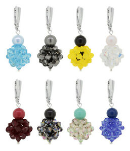 楽天hokushin【送料無料】アクセサリー　ネックレス　イヤリングスワロフスキーargento sterling orecchini dangle realizzato al 5328 e 5810 cristalli swarovski