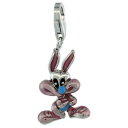 【送料無料】アクセサリー ネックレス スターリングシルバーエナメルウサギレバーラグペンダントargento sterling smaltato coniglio 3d ciondolo con gancetto a levetta