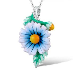 【送料無料】アクセサリー ネックレス デイジーフラワースターリングシルバーペンダントネックレスsplendido daisy fiore argento sterling 925 ciondolo collana s01