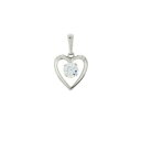 yzANZT[@lbNX@zCgS[hI[vn[gy_g`F[in oro bianco 9ct open heart pendant con 5mm con zirconi cz senza catena