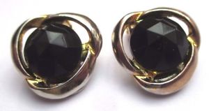 【送料無料】アクセサリー　ネックレス　クリップボービンテージゴーカボションboucles doreilles clips beau bijou vintage couleur or cabochon rsine noire 730