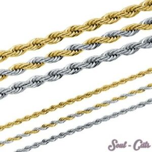 ̵ۥ꡼ͥå쥹ƥ쥹륳ɥĥȥͥå쥹ɥСץͥå쥹rope collana in acciaio inox cordino collana intrecciata donna uomo oro argento