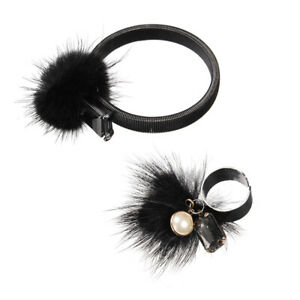 【送料無料】アクセサリー　ネックレス　ボールラインストーンラバーブレスレットtrendy fuzzy ball rhinestone elastic bracelets finger rings