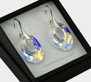 【送料無料】アクセサリー　ネックレス　シルバーイヤリングスワロフスキークリスタルクリスタル925 orecchini argento 20 mm helios cristalli di swarovski crystal ab(4)