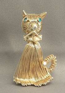̵ۥ꡼ͥå쥹ӥơ顼ɥåԥѡ륫顼vintage 600ms filato color oro gatto pin w perla collare