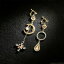 【送料無料】アクセサリー　ネックレス　ゴールデンスタームーンレトロクロスイヤリングクリップorecchini clip on dorato luna stella asimmetrico croce lungo retr j15