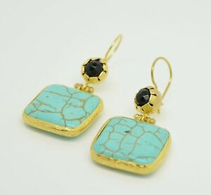 【送料無料】アクセサリー ネックレス オスマンストーンイヤリングターコイズaylas ottomano placcato oro semi preziosi gem stone orecchini agata turchese