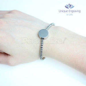 ̵ۥ꡼ͥå쥹ޥƥȥ饦ɥ֥쥹åȥꥹpersonalizzato fototesto inciso alessa round bracciale con charm spedizione gratuita nel regno uni