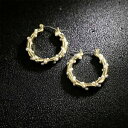 【送料無料】アクセサリー ネックレス イヤリングクレオールゴールデンリングミニホワイトパールorecchini creolo dorato anello cesellato mini perla bianco 25mm placcato oro m5(4)