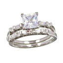 【送料無料】アクセサリー ネックレス スターリングシルバーリングセットargento sterling anello fidanzamento matrimonio set con 7mm 1 ct