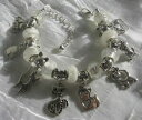 【送料無料】アクセサリー ネックレス ブレスレットモンブランチャットbracelet perles rondelles europennes verre blanc breloques histoire des chats