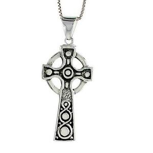 ̵ۥ꡼ͥå쥹󥰥Сƥåڥȥڥin argento sterling, celtico pendente a croce ciondolo, 18