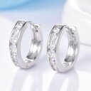 【送料無料】アクセサリー ネックレス kホワイトゴールドイヤリングクリスタル18k oro bianco orecchini cerchi cristallo 16mm 406