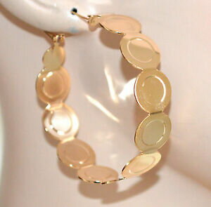 【送料無料】アクセサリー ネックレス ゴールドゴールドイヤリングorecchini donna cerchi oro dorati lucidi ragazza boucles pendientes ohrringe a34