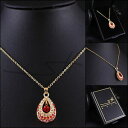 【送料無料】アクセサリー ネックレス ネックレスドロップトレーラーカートンスワロフスキーcollana amp; goccia rimorchio, da donna, giallooro, swarovski cristalli, in astuccio