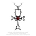 【送料無料】アクセサリー ネックレス ゴシックネックレスピューターペンダント alchemy gothic ankh collana con pendente vampiro peltro cristallo rosso p342 uk made