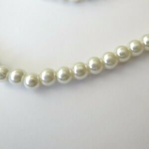 【送料無料】アクセサリー　ネックレス　シルバーネックレスブレスレットイヤリングparure colore argento collana bracciale e orecchini di perle bianche 6,5 mm 24 q 2