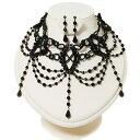 【送料無料】アクセサリー ネックレス ビクトリアシックゴシックバーレスクビーズネックレスイヤリングセットchic vittorianogoticoburlesque nero perline girocollo e orecchini set