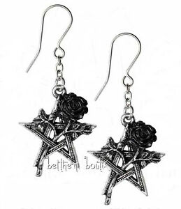 【送料無料】アクセサリー　ネックレス　goth alchemy boucles d oreille pendantes pentagramme amp; rose ruah vered gothique