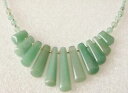 【送料無料】アクセサリー ネックレス テーパーネックレスイヤリングセットgenuine verde avventurina trama grossa gemma rastremate collana e orecchini regalo set(4)