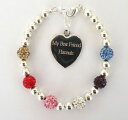 【送料無料】アクセサリー ネックレス カスタムブレスレットcolore misto cristallo donna ragazza amici incisione personalizzata bracciale