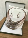 【送料無料】アクセサリー ネックレス マルチストランドゴールドターコイズピンクデフォルトネックレスイヤリングセットmulti strand oro turchese rosa bianco predefiniti collana e orecchini set