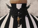 アクセサリー　ネックレス　レースバーレスクロックネックレスpizzo ricamato steampunk serratura girocollo con charms goth steampunk burlesque